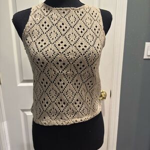 Taupe rib racer longline vest in US size 6